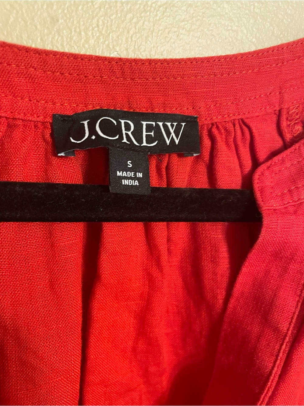 J.Crew cabana top pure linen red blouse long sleeve office work size small - Picture 3 of 7